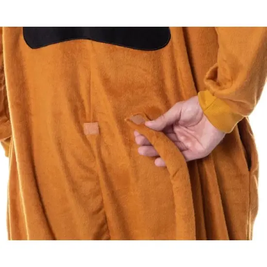 Scooby-Doo Mens' Hooded Union Suit Adult Costume Pajama Sleeper Brown image {3}