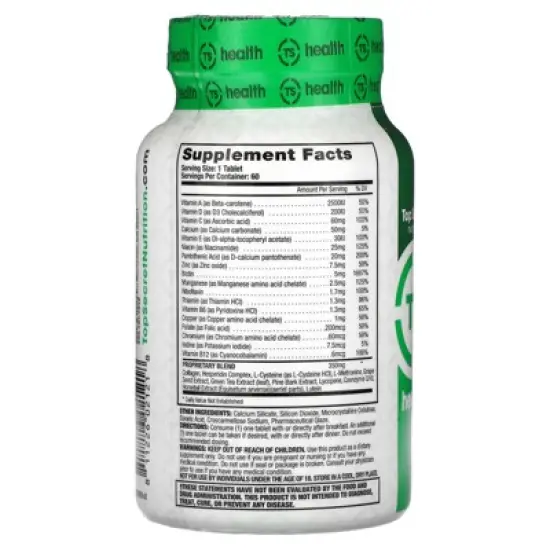 Top Secret Nutrition Health, Hair Skin + Nails, 60 Tablets image {1}