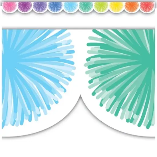 Teacher Created Resources&reg; Colorful Poms Scalloped Die-Cut Border Trim, 35 Feet Per Pack, 6 Packs image {3}
