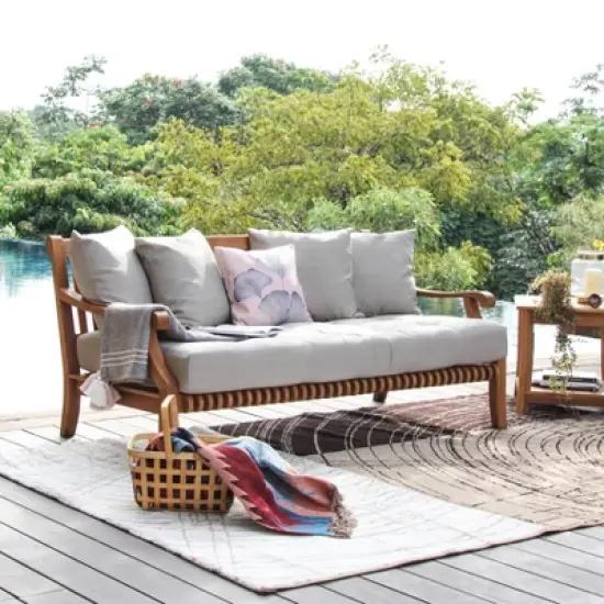 Mosko Teak Outdoor Daybed with Cushion - Cambridge Casual image {8}