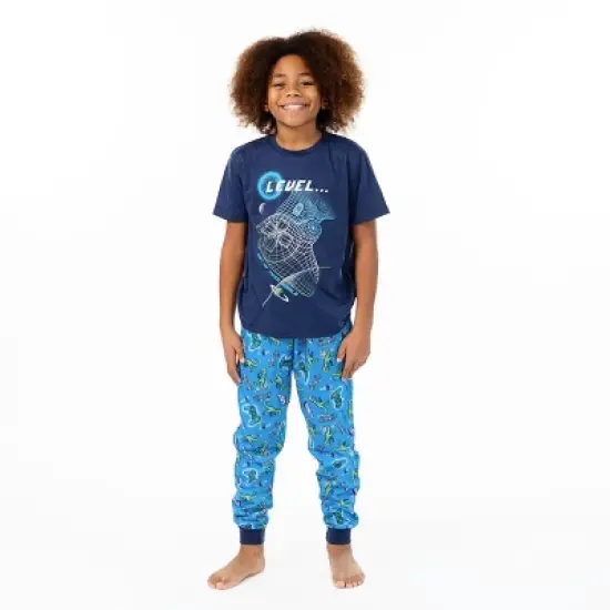 Sleep On It Boys Glow In The Dark Level Up 2-Piece Pajama Sleep Pants Set image {3}