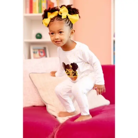 Elle Olivia Toddler Girls' 2pc Magic Star Pajama Set - White image {5}