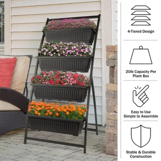 Pure Garden Raised Garden Beds Rectangular Steel Outdoor Planter Pots image {3}