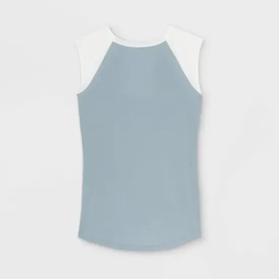 Sleeveless Mama Knows Best Baseball Graphic Maternity T-Shirt - Isabel Maternity by Ingrid & Isabel&trade; Blue image {1}