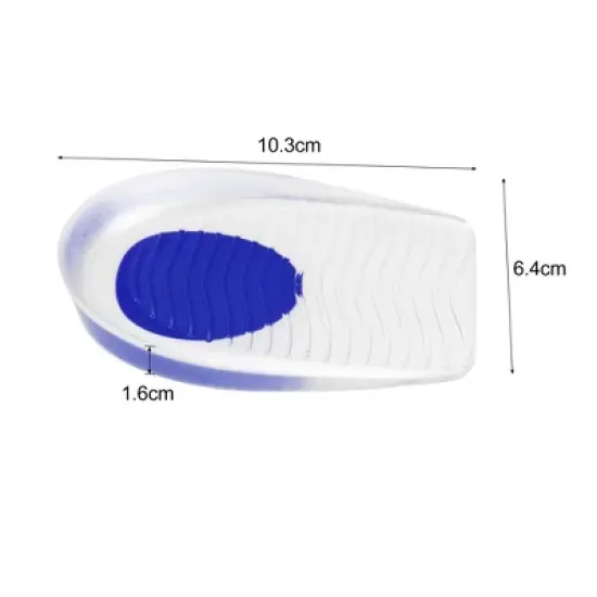 Unique Bargains Silicone Heel Support Cup Pads Orthotic Insole Plantar Care Heel Pads Ripple Pattern Size 33-39 2Pcs image {3}