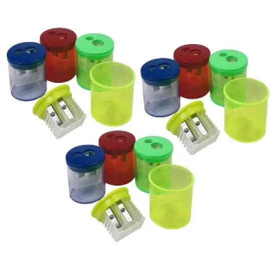 Eisen Two-Hole Pencil Sharpener, Assorted Colors, Pack of 12 image {4}