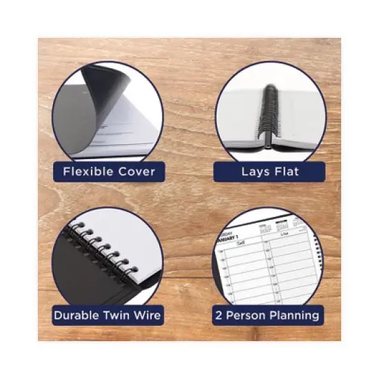 Two-Person Group Daily Appointment Book, 11 x 8, Black Cover, 12-Month (Jan to Dec): 2026 image {4}