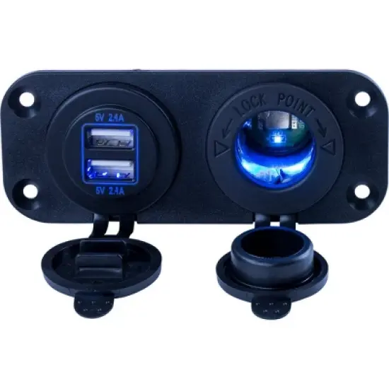 Seadog Double USB and Power Socket Panel Boat Equipment 4265051. image {2}