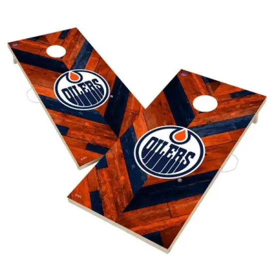 NHL Edmonton Oilers 2'x4' Solid Wood Cornhole Board image {1}