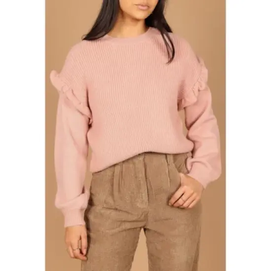 Petal and Pup Womens Bethany Drop Sleeve Ruffle Knit Sweater image {2}