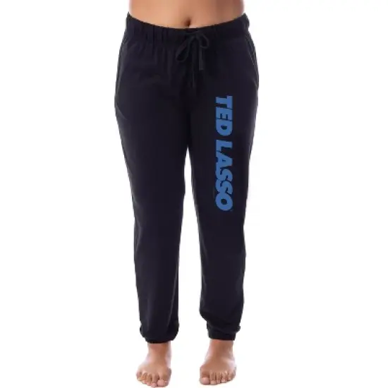 Ted Lasso Womens' TV Series Show Title Logo Sleep Jogger Pajama Pants Black image {4}