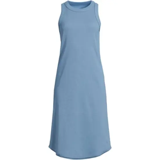 Lands' End Women's Cotton Rib Sleeveless Midi Tank Dress image {5}