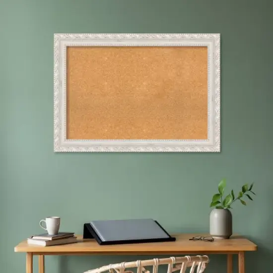 42"x30" Opera Wood Frame Natural Cork Board Off-White - Amanti Art: Wall Mount, Bulletin Board, Custom Framed image {7}