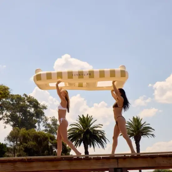 Sunnylife: Luxe Twin Hammock Float - Casa Sand Stripe - 2-Person Pool Lounger image {7}