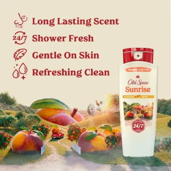 Old Spice Body Wash for Men - Sunrise - Peach & Mandarin Peel Scented - 18 fl oz image {2}