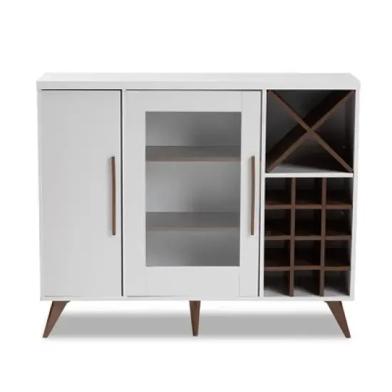 Pietro Finished Wine Cabinet White/Brown - BaxtonStudio image {4}