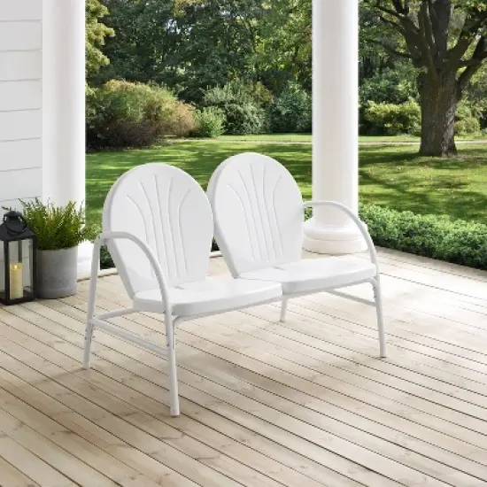 Griffith Outdoor Loveseat - White - Crosley image {3}