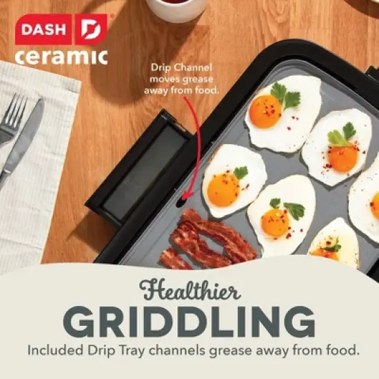 Dash Nonstick Ceramic Electric Flat Top Griddle Cream image {5}