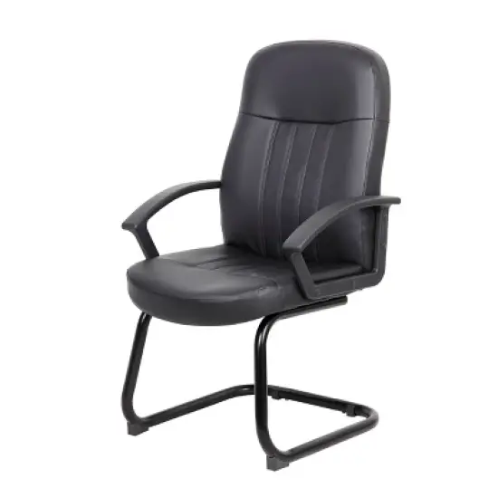 Executive Leather Budget Guest Chair Black - Boss Office Products image {2}