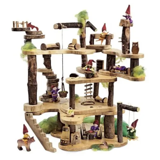 HearthSong Tree Blocks 34-Piece Tree Fort Kit, Includes Platforms, Staircase, Bridges, and More image {1}