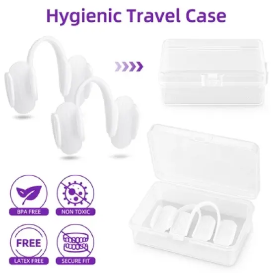 YEVYO 2PCS Mouth Guard for Teeth Grinding - Sleep Mouth Guard for Nighttime TMJ Clenching Relief - Dental Night Guards for Adults with Travel Case image {4}