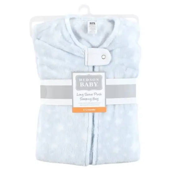 Hudson Baby Infant Boy Plush Sleeping Bag, Sack, Blanket, Blue Stars image {1}