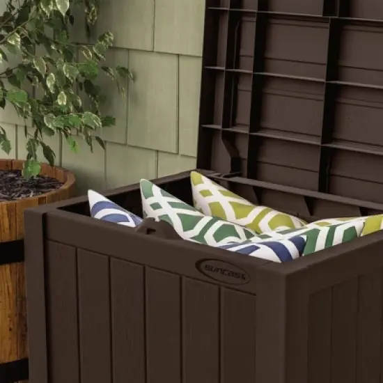 Suncast SS500 22 Gallon Small Resin Outdoor Patio Storage Deck Box image {3}