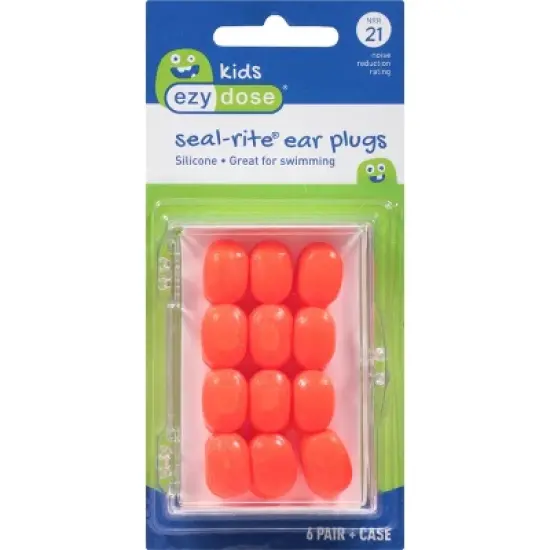 Ezy Dose Kids Silicone Seal-Rite Ear Plugs 6 pr image {1}