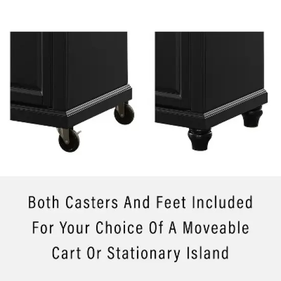 Cambridge Wood Top Portable Kitchen Island/Cart Black/Natural - Crosley image {3}