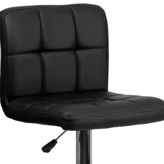 Flash Furniture Contemporary Quilted Vinyl Adjustable Height Barstool with Chrome Base image {4}