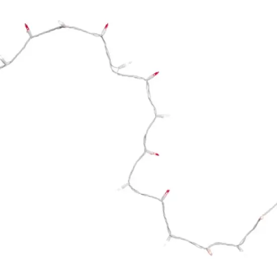 Northlight 100ct LED Mini Christmas String Lights Red/White - 33' White Wire image {5}