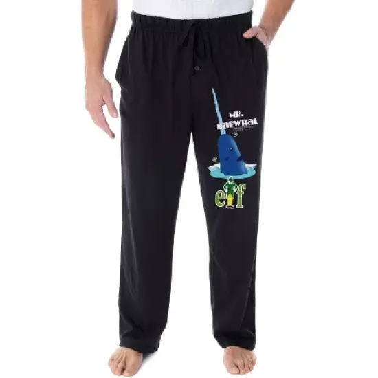Elf The Movie Men's Mr. Narwhal Loungewear Sleep Bottoms Pajama Pants Black image {3}