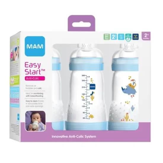 MAM Boys' Anti-Colic Bottle - 9oz/3ct image {1}