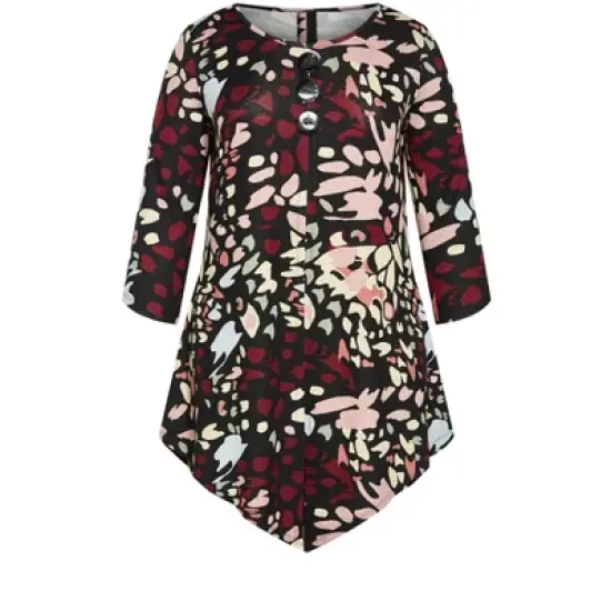 Women's Plus Size Rylee Hacci Print Tunic - black butterfly | ZIM & ZOE image {2}