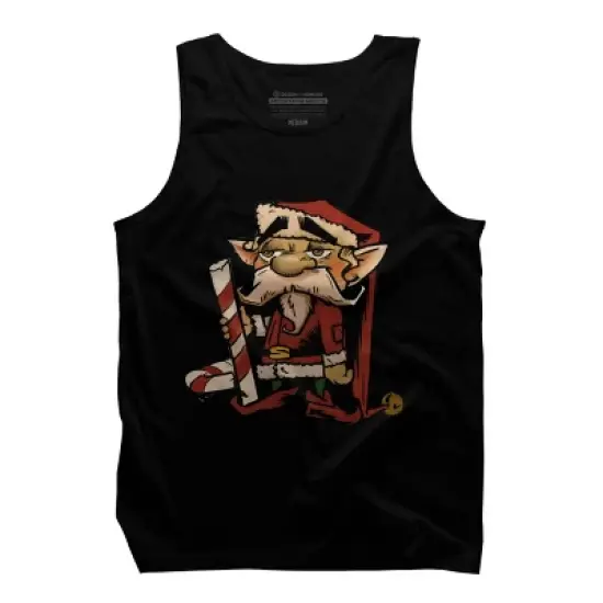 Men's Design By Humans The Candy Cane Elf By HawksAerie Tank Top image {4}