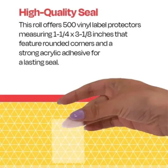 School Smart Vinyl Label Protectors, Round Corner Rectangle, 1-1/4 x 3-1/8 Inches, Clear, Pack of 500 image {5}