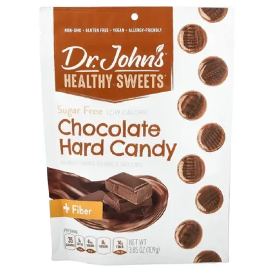 Dr. John's Healthy Sweets Chocolate Hard Candy, + Fiber, Sugar Free, 3.85 oz (109 g) image {2}