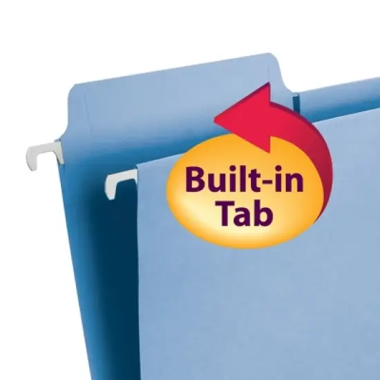Smead FasTab Hanging File Folder, 1/3-Cut Built-In Tab, Letter Size, 20 per Box image {11}
