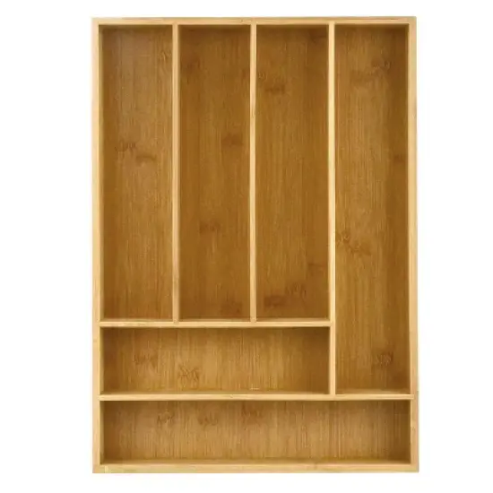 Heim Concept Organic Bamboo 6-Slot Organizer, Utensils Utility Storage image {4}