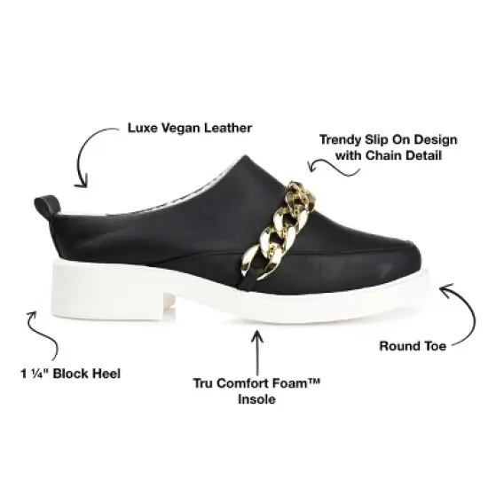 Journee Collection Womens Sheah Mules Round Toe Slip On Flats image {7}