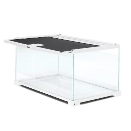 OIIBO 10 Gallon Glass Reptile Tank, 20" X 12" X 10", White image {1}