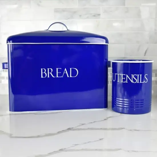 Outshine Co Extra Large Bread Box, Blue image {4}
