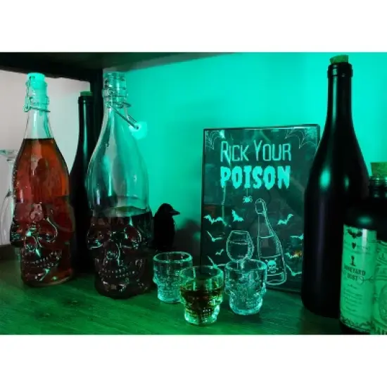 Cornucopia Brands Skull Shaped Liter Bottles; Empty Quart-Size Bottles from Brewing and Bottling and Halloween Decor image {3}