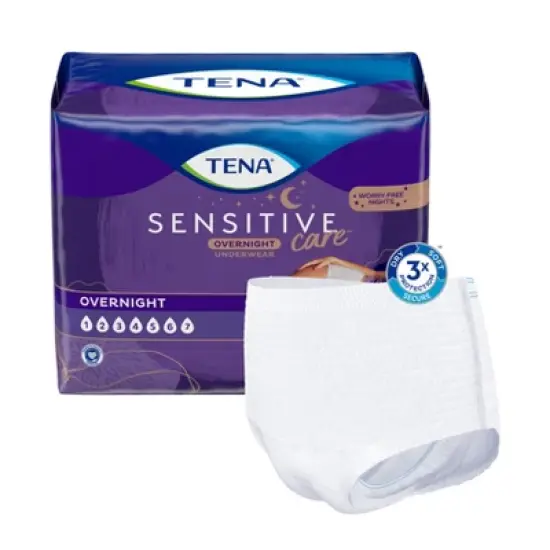 TENA Sensitive Care Incontinence Underwear for Women - Overnight Absorbency image {1}