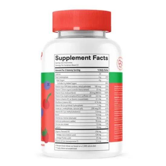 SmartyPants Organic Kids Multi & Vegetarian Omega 3 Gummy Vitamins with D3, C & B12 - 90 ct image {1}