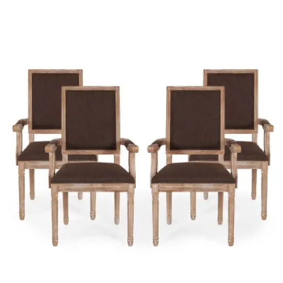 Set of 4 Maria French Country Wood Upholstered Dining Chairs - Christopher Knight Home image {13}