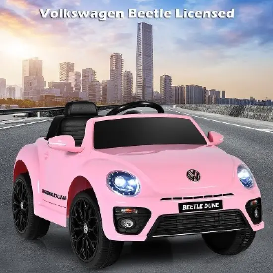 Costway 12V Kids Ride On Car Licensed Volkswagen Beetle w/ Remote Control & Music image {6}