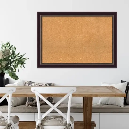 Amanti Art Signore Bronze Wood Framed Corkboard, Natural Cork image {7}