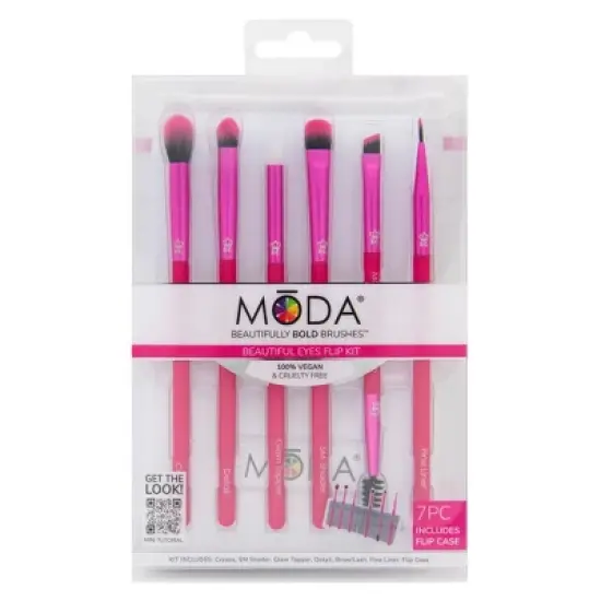 MODA Brush Beautiful Eyes Travel Makeup Brush Set with Flip Case- 7pc image {8}