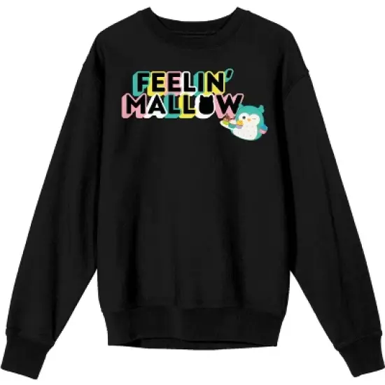 Squishmallows Winston the Owl Feelin' Mallow Juniors Black Oversized Sweatshirt image {5}